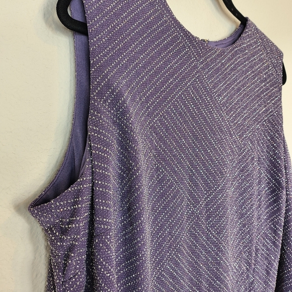 Alex Evenings Glitter Embellished Jacquard Maxi Gown Size 22W Petite Purple - Picture 3 of 9